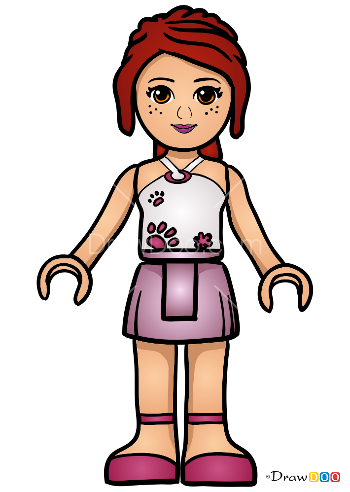 How to Draw Mia Lego, Lego Friends